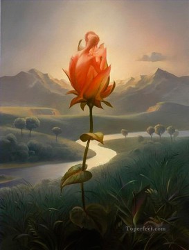 Surrealism Painting - modern contemporary 18 surrealism rose kissing